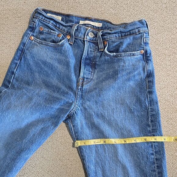 Levi's Premium Denim Wedgie High Rise Straight Fit Button Fly Jeans - Size 25 - Picture 13 of 15